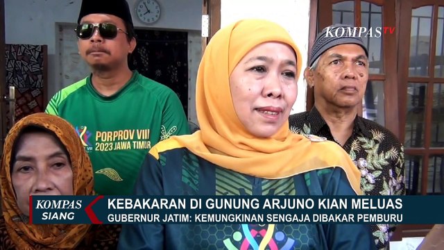 Kata Gubernur Jawa Timur, Khofifah Indar Parawansa soal Kebakaran Gunung Arjuno: Diduga Disengaja