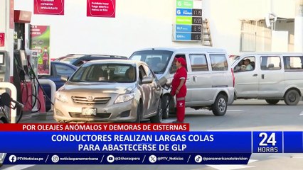 Conductores continúan haciendo largas colas en grifos para abastecerse de GLP