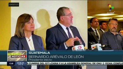 Binomio presidencial electo de Guatemala asiste a la primera reunión de cambio de mando