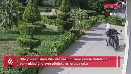 Site yöneticisi, site sakinini yere yatırıp defalarca yumrukladı! Korkunç görüntüler ortaya çıktı