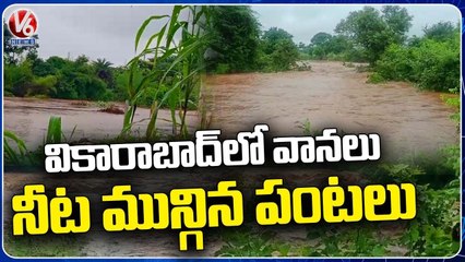 Huge Rains Lash Vikarabad , Crop Drown In Flood _ V6 News (1)