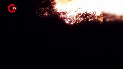 Ağrı’da alevler geceyi aydınlattı