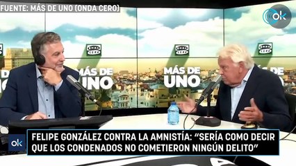 Felipe González contra la amnistía: "Sería como decir que los condenados no cometieron ningún delito"