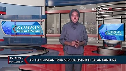 Truk Sepeda Listrik Terbakar di Jalan Pantura Brebes, Kerugian Ratusan Juta