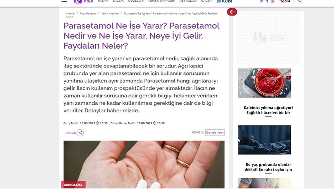 Parasetamol Ne İşe Yarar Parasetamol Nedir ve Ne İşe Yarar, Neye İyi Gelir, Faydaları Neler