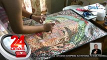 Pinagbutasang papel mula sa puncher, ginagawang mosaic art ng isang artist sa Pangasinan | 24 Oras