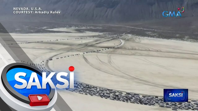 Mga sasakyang paalis ng venue ng Burning Man Festival, halos walang galawan | Saksi