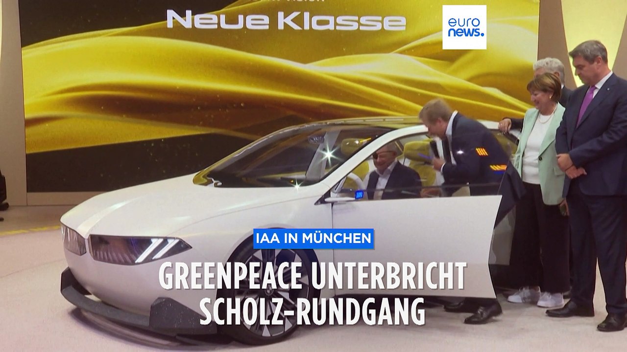 Scholz eröffnet Automesse IAA: Umweltaktivist:innen protestieren