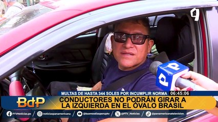 Evite la multa: MML anuncia que está prohibido girar a la izquierda en el óvalo Brasil