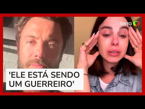 Sthefany Brito chora ao falar sobre o estado de saúde de Kayky: 'Está lutando muito'