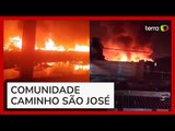 Incêndio atinge comunidade e destrói mais de 100 casas em Santos