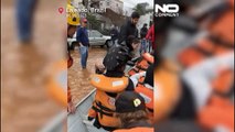 Watch: Brazil firefighters rescue people trapped by floods