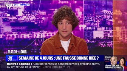 Semaine de 4 jours: "Si on doit mettre le paquet à un endroit, ce n'est pas sur la réduction des journées de travail dans la semaine, mais plutôt sur la qualité de vie au travail", estime Pablo Pillaud-Vivien