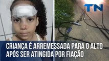 Criança é arremessada para o alto após ser atingida por fiação