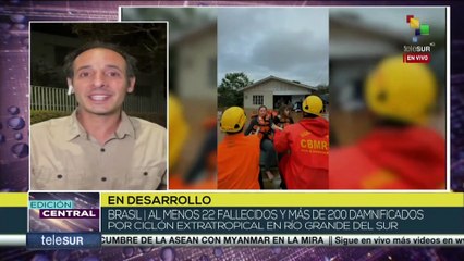 Brasil: Al menos 22 fallecidos y más de 200 damnificados por ciclón en Río Grande del Sur