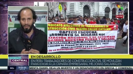 Perú: Miles de trabajadores de la construcción civil exigen mayores remuneraciones salariales