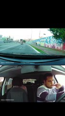 Passing Biker Breaks Mirror