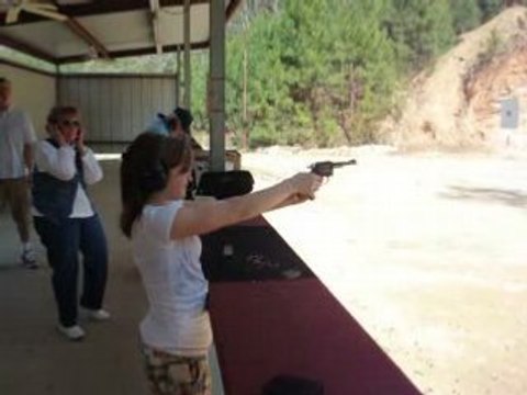 Katelin shooting like a gun slinger