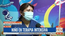 Niño en terapia intensiva por un cuadro de neumonía