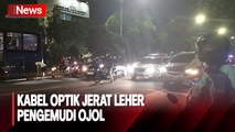 Pengemudi Ojol Terjatuh, Leher Terjererat Kabel Optik di Jalan Matraman