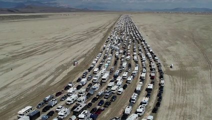Thousands leave muddy Burning Man festival