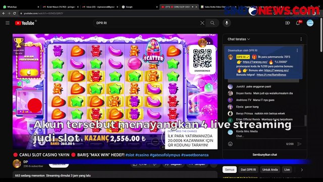 Akun YouTube DPR RI Diretas, Tampilkan Live Judi Online