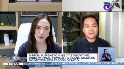 MTRCB: suspensyon ng "It's Showtime," hindi pa final; puwede pa silang maghain ng motion for reconsideration | BK
