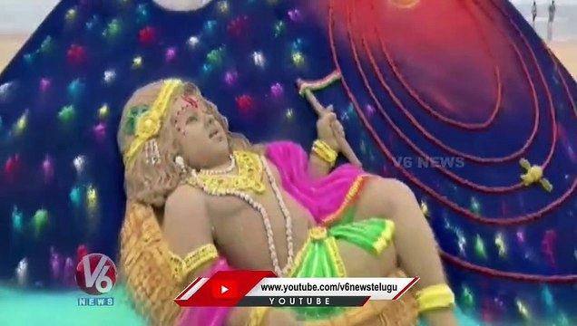 Sand Sculpture Of Lord Krishna On Occasion of Janmashtami _ V6 News
