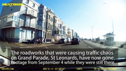 Download Video: Roadworks on Grand Parade in St Leonards, East Sussex, have now gone after causing major hold ups