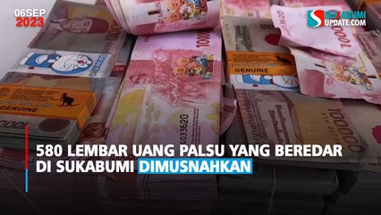 580 Lembar Uang Palsu yang Beredar di Sukabumi Dimusnahkan