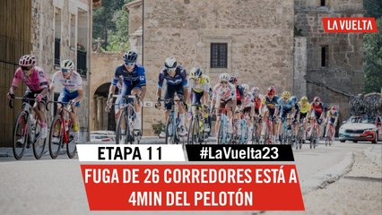 Breakaway of 26 riders is 4min behind the peloton  - La Vuelta 2023