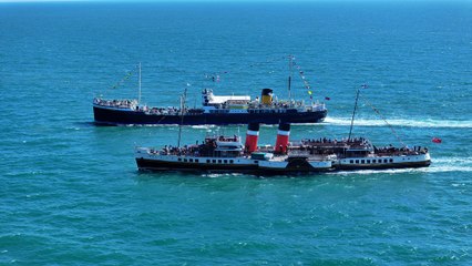Steamships Shieldhall and Waverley put on a show