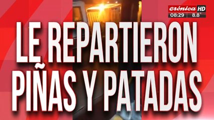 Deliveries le dieron tremenda paliza a un delincuente