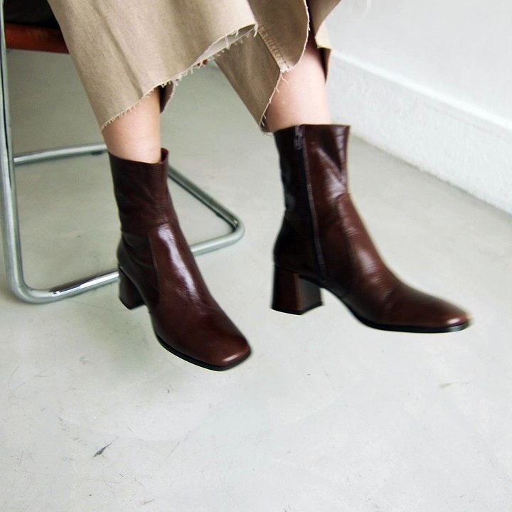 Bottines à Talons JONAK Simili Cuir Marron - Taille 39 - Très Bon état Occasion - Fabriqué En Italie