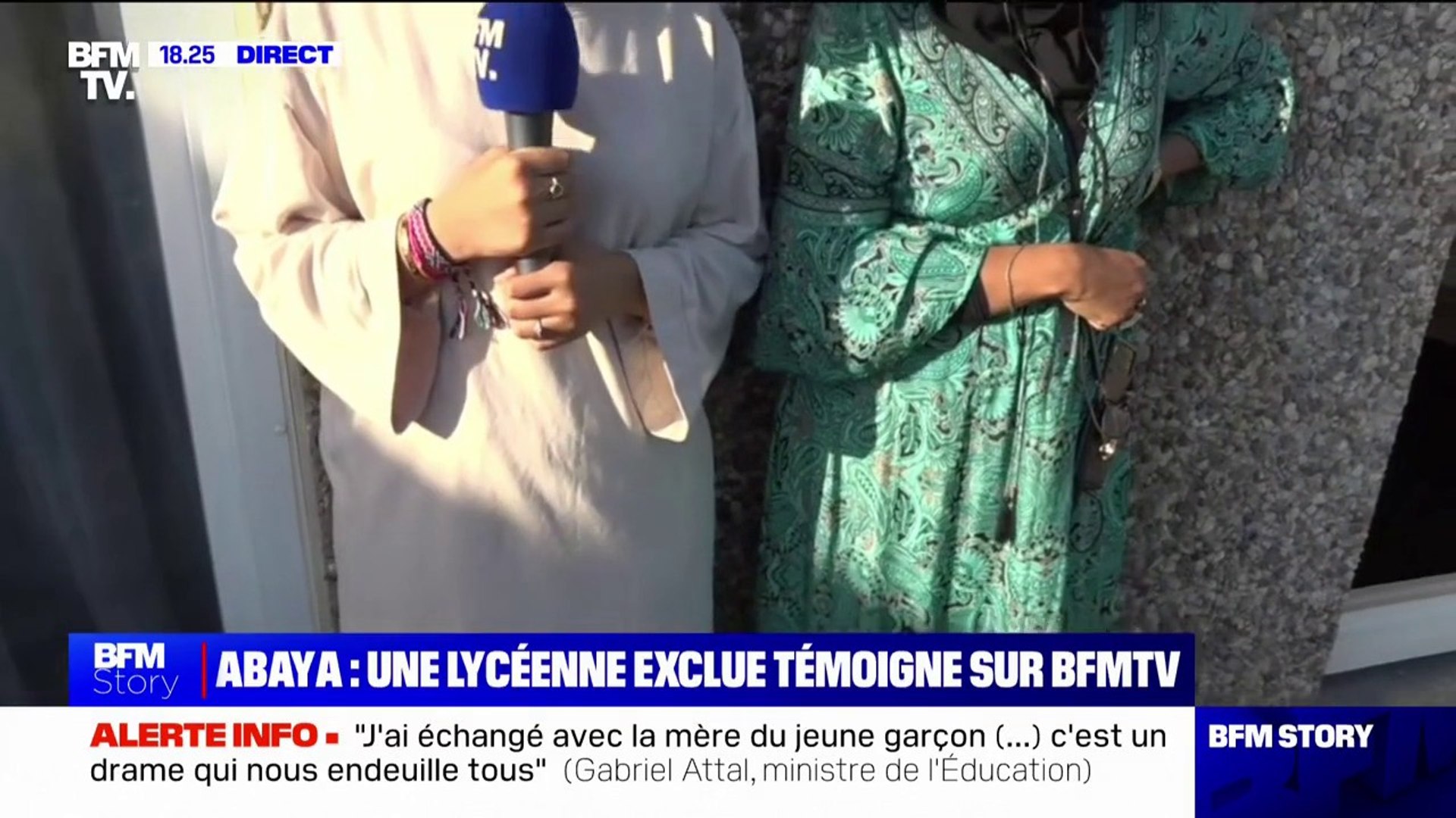 "Elle m'a dit que ce n'était pas une tenue adaptée pour les cours, que  c'était comme une abaya": Une lycéenne exclue de son établissement en  raison de sa tenue témoigne sur BFMTV - Vidéo Dailymotion
