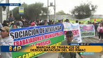 Vecinos en Chosica realizan marcha para que se realicen trabajos de descolmatación del río Rímac