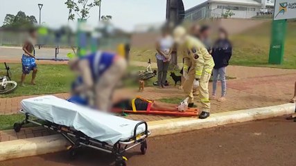 Adolescente fica ferido ao sofrer queda de bicicleta no Sanga Funda