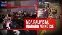 Mga raliyista, inararo ng kotse! | GMA Integrated Newsfeed