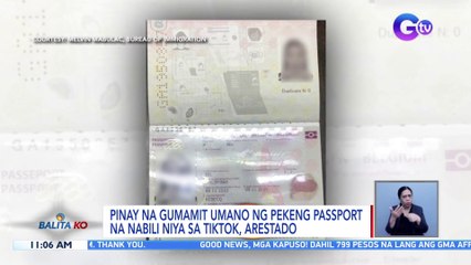 Pinay na gumamit umano ng pekeng passport na nabili niya sa TikTok, arestado | BK