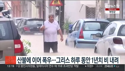 산불에 이어 폭우 피해…그리스 하루 동안 1년치 비 내려