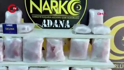 ADANA - YOLCU OTOBÜSÜNDE 'AŞİL' İLE ARAMADA 20 KİLOGRAM ESRAR ELE GEÇİRİLDİ