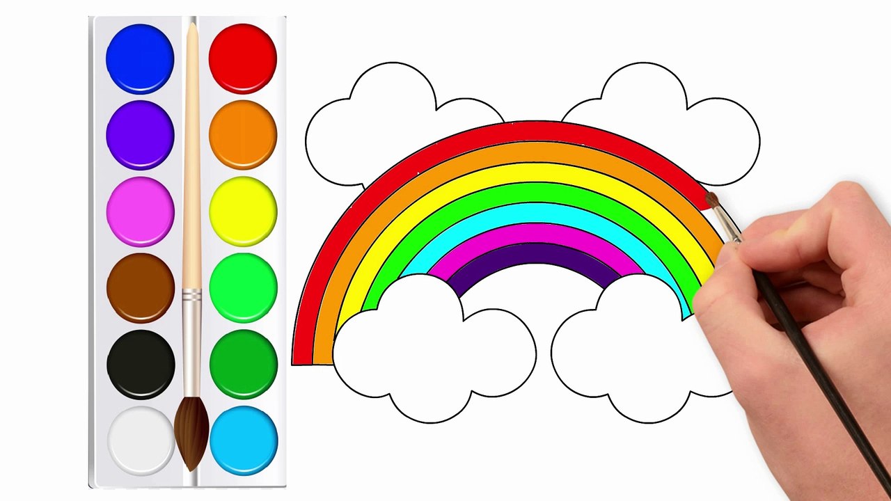 Menggambar, Melukis dan Mewarnai Pelangi Warna Warni untuk Anak dan Balita Cara Menggambar Mudah