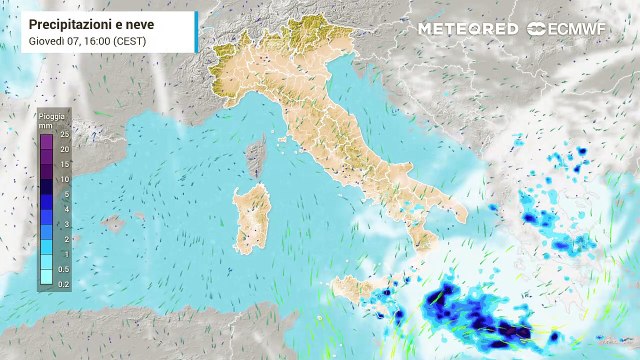 Il ciclone Daniel sul basso Ionio