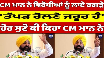 CM ਮਾਨ ਨੇ ਵਿਰੋਧੀਆਂ ਨੂੰ ਲਾਏ ਰਗੜੇ, 'ਤੱਪੜ ਰੋਲਣੇ ਜਰੂਰ ਹੈ', ਹੋਰ ਸੁਣੋ ਕੀ ਕਿਹਾ CM ਮਾਨ ਨੇ |OneIndia Punjabi