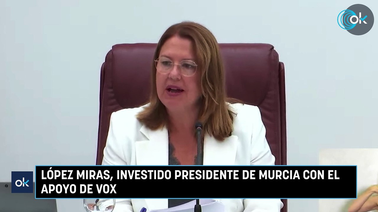 López Miras, investido presidente de Murcia con el apoyo de Vox