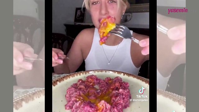 Genç kadının işlenmemiş gıda diyeti sosyal medyada gündem oldu! Çiğ et ve yumurta yiyerek..