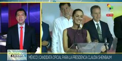 México: Claudia Sheinbaum es oficializada como candidata del Partido Morena