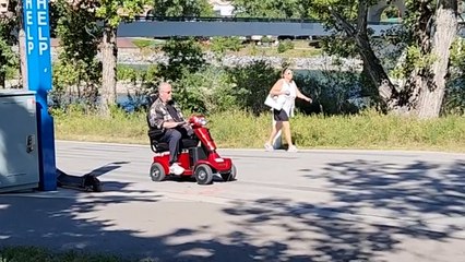 Elderly Rockstar Blasts Music From His MOBILITY SCOOTER