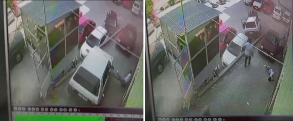 Otomobil, park halindeki araçların üzerine düştü: 1 yaralı