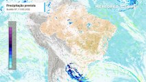 Previsão de precipitação e nebulosidade entre os dias 07 e 09 de Setembro